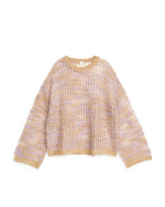 Mohair-alpaca Jumper Beige/lilac