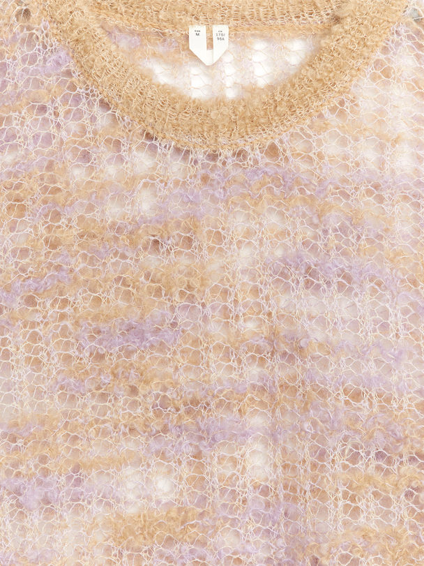 ARKET Pullover aus Mohair und Alpaka Beige/Fliederfarben