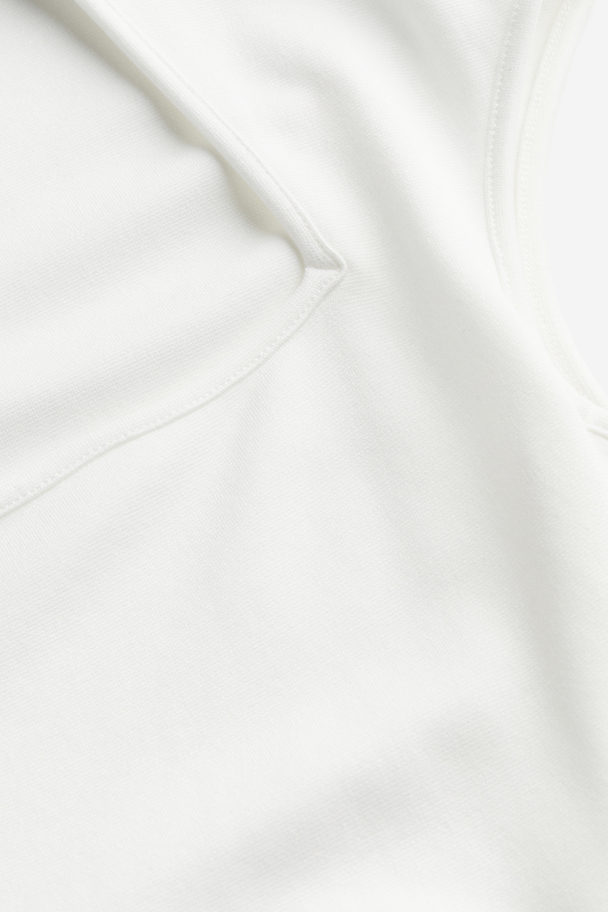 H&M Shirt mit Kappenärmeln Weiß