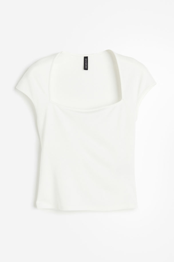 H&M Cap-sleeved Top White