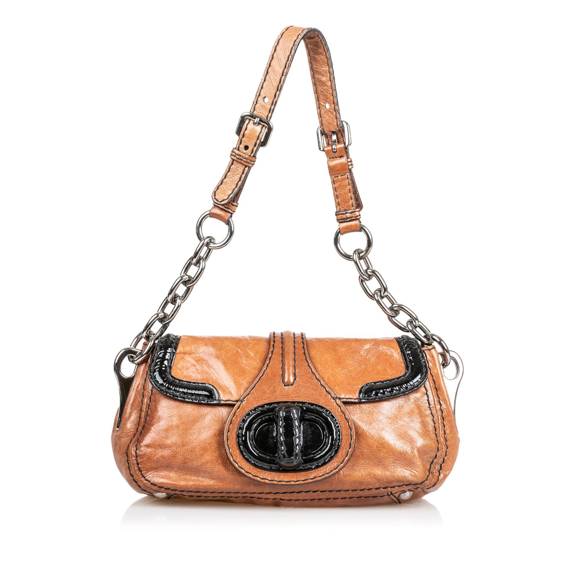 Prada Leather Shoulder Bag Brown- För [MIN_PRICE] [CURRENCY] | Afound.com