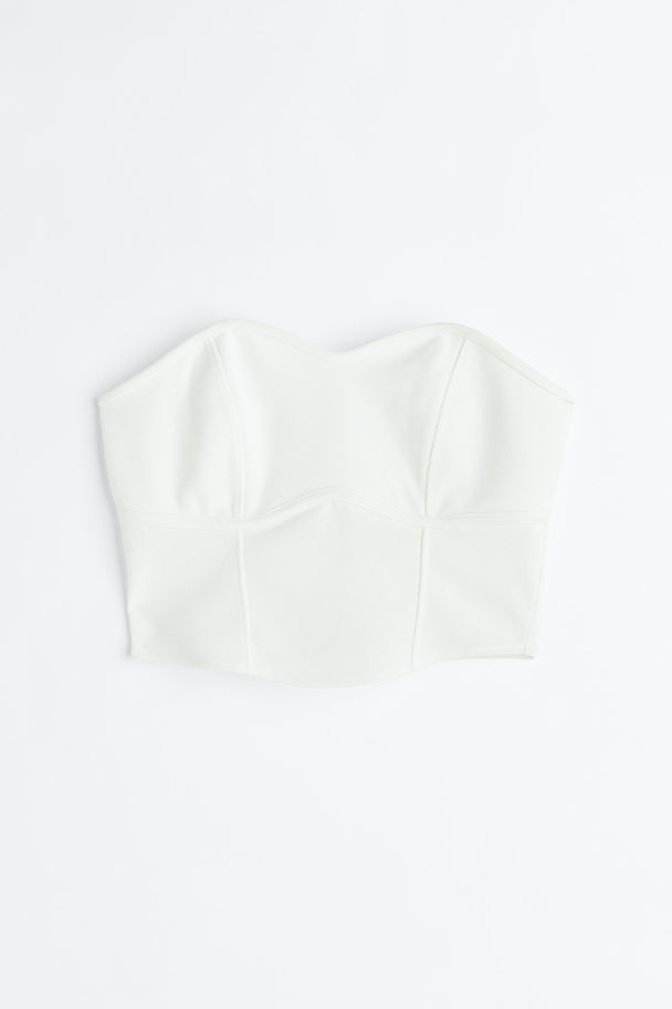 H&M Cropped Bandeau Top White