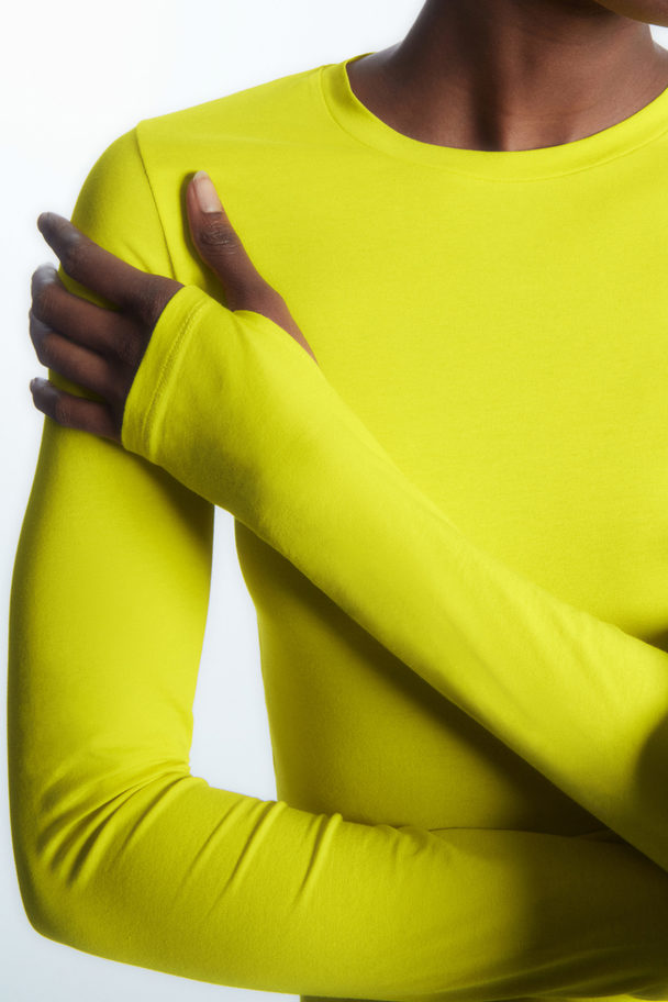 COS Slim-fit Long-sleeve Top Yellow