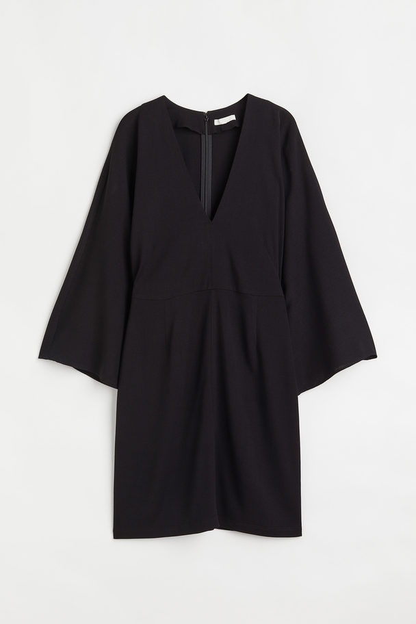 H&M Kleid mit weiten Ärmeln Schwarz