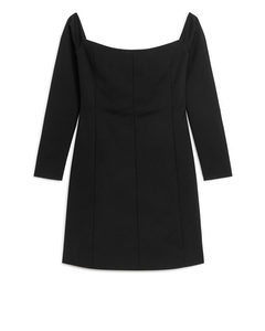 Off-shoulder Mini-jurk Zwart