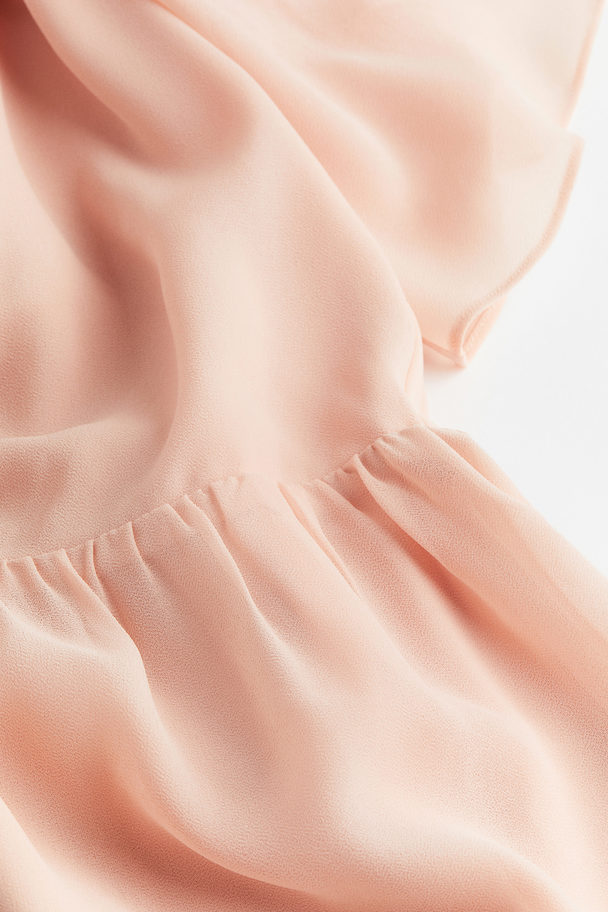 H&M Butterfly-sleeved Dress Powder Pink
