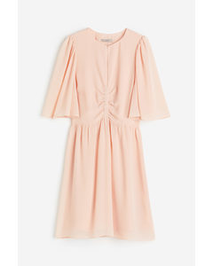 Butterfly-sleeved Dress Powder Pink
