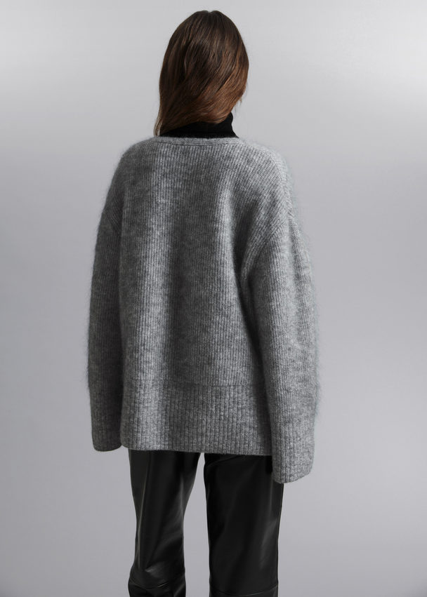 & Other Stories Relaxed Knit Jumper Grey