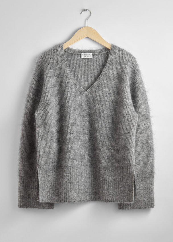 & Other Stories Relaxed Knit Jumper Grey