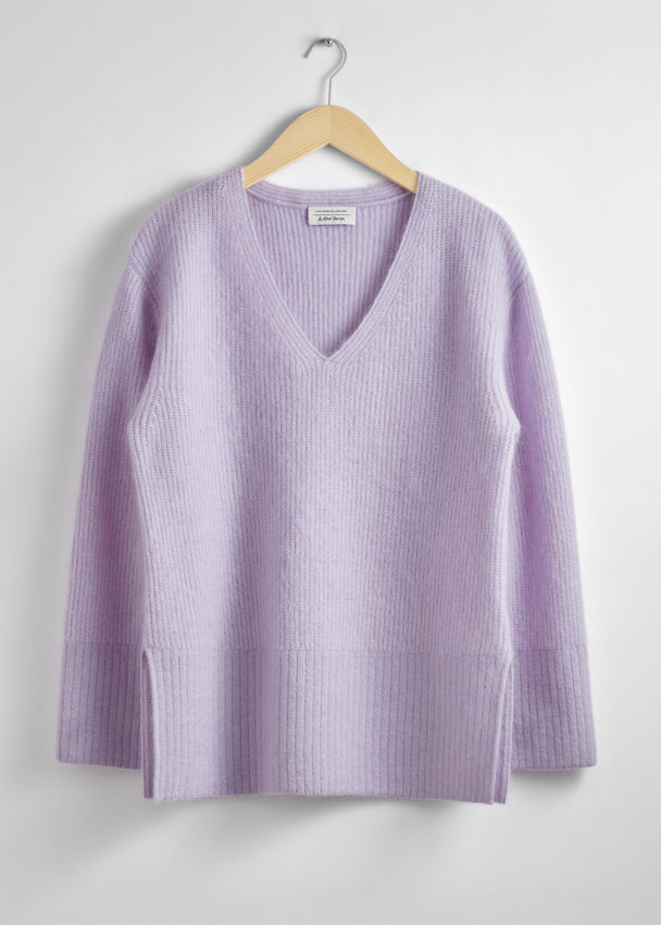 & Other Stories Relaxed Knit Jumper Lilac