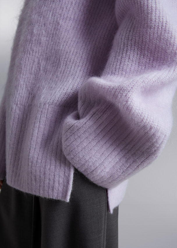 & Other Stories Relaxed Knit Jumper Lilac