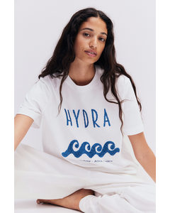 T-shirt Med Tryk Hvid/hydra Harbour