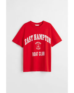 T-shirt Med Tryk Rød/west Hampton