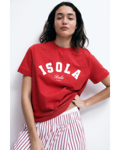 T-Shirt mit Motivprint Rot/Isola Bella