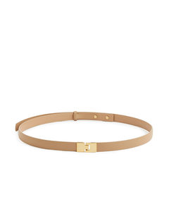 Leren Riem Met Gesp Beige