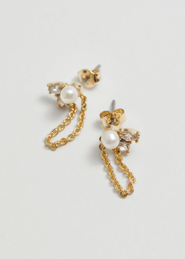 & Other Stories Chain Pearl Earrings Gold