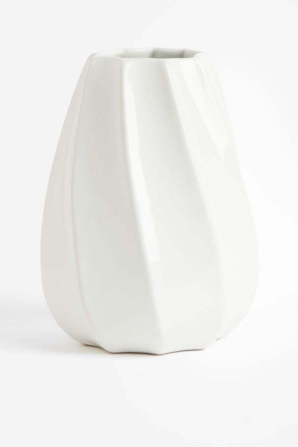 H&M HOME Große Vase aus Steingut Weiß
