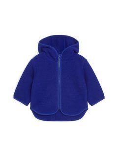 Hooded Pile Jacket Blue