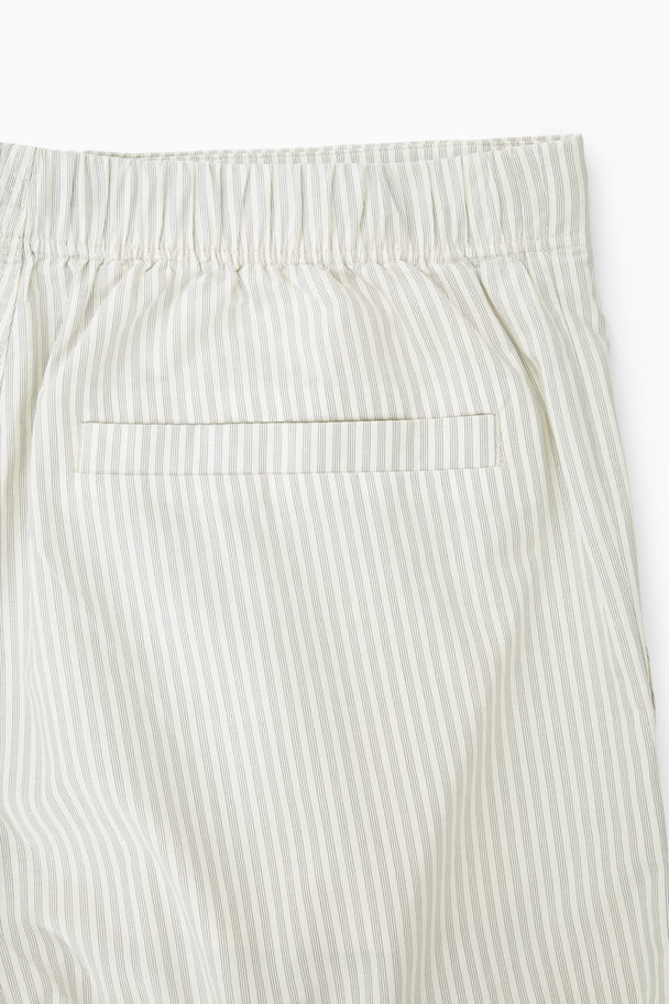 COS Straight-leg Poplin Trousers Cream / Striped