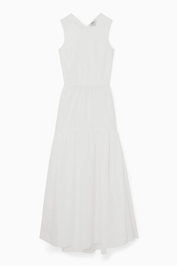 COS Open-back Tiered Midi Dress White