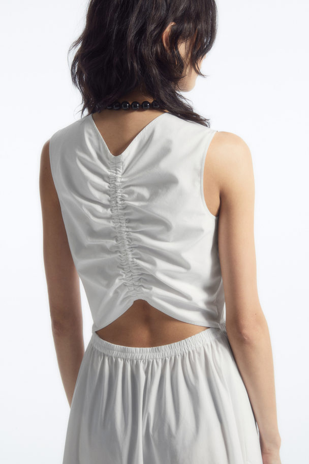 COS Open-back Tiered Midi Dress White