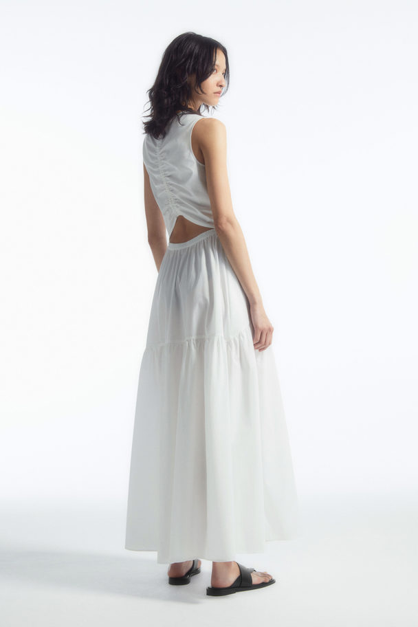 COS Open-back Tiered Midi Dress White