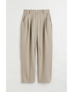 Tailored Jersey Trousers Beige