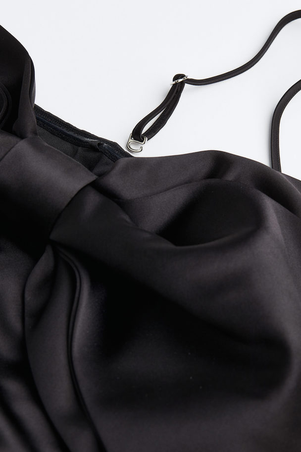 H&M Bow-detail Bodycon Dress Black