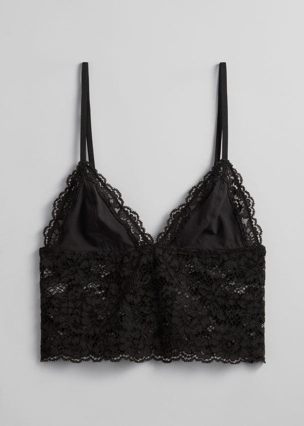 & Other Stories Lace Bralette Black