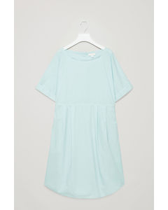 A-Line Poplin Dress Light Turquoise