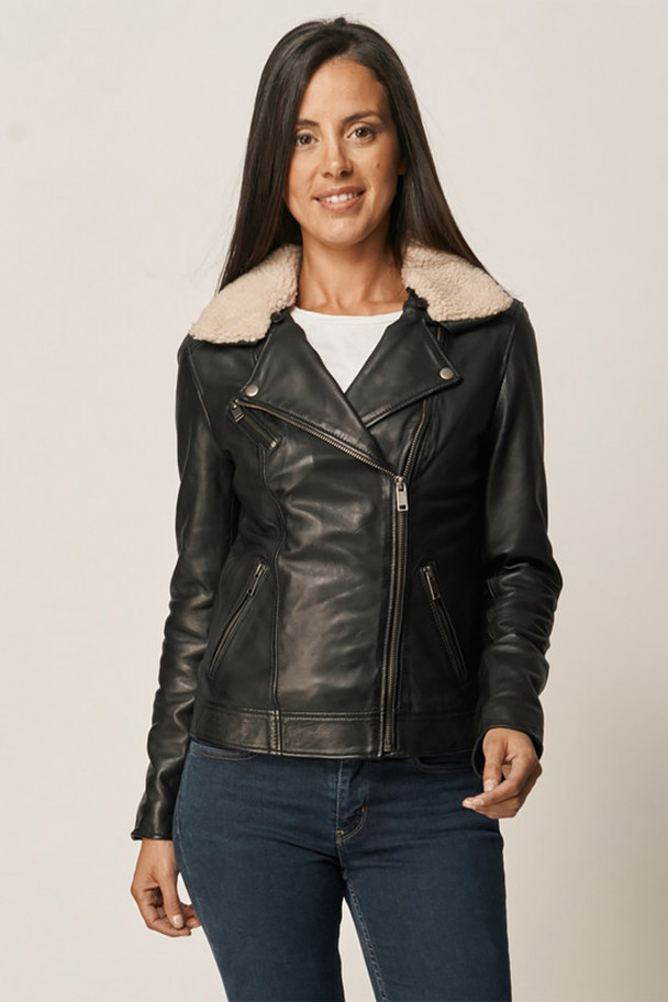 Lee Cooper Bartimee Zipped Leather Jacket