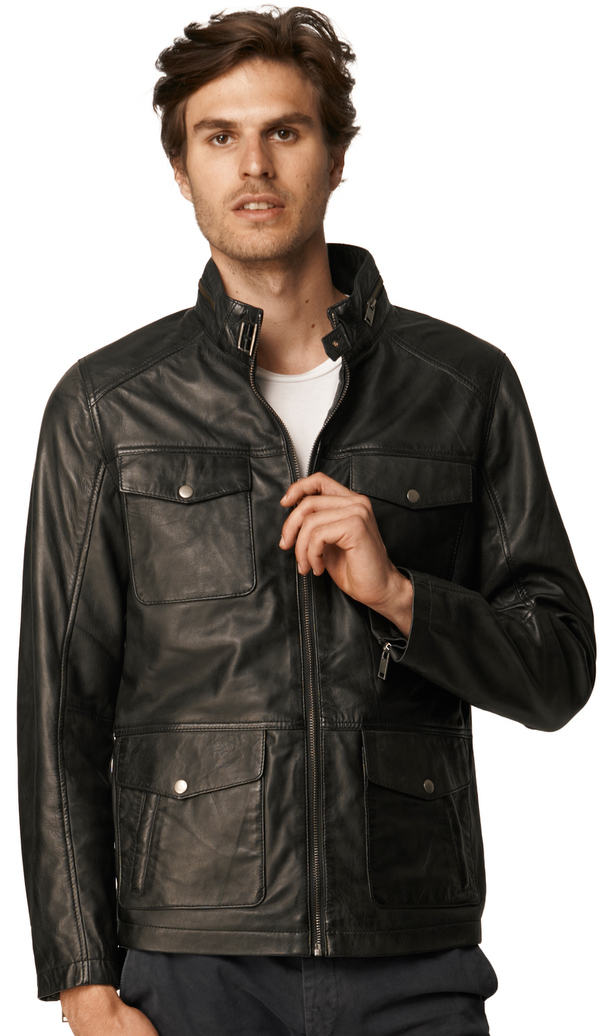 Lee Cooper Bredan Long Leather Jacket