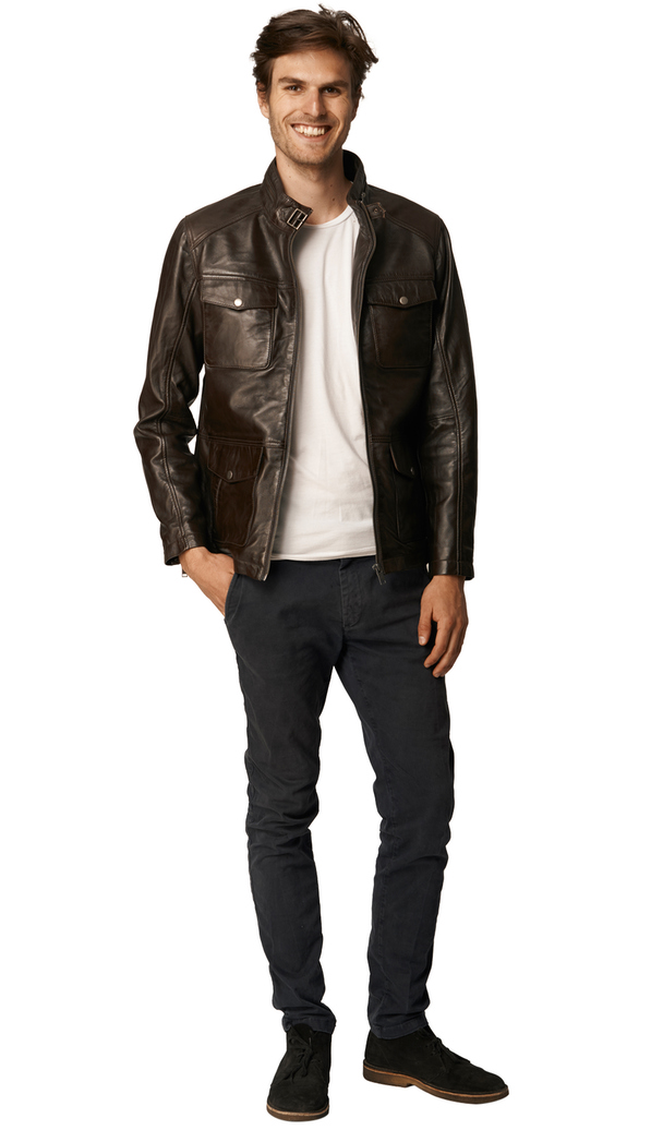 Lee Cooper Bredan Long Leather Jacket