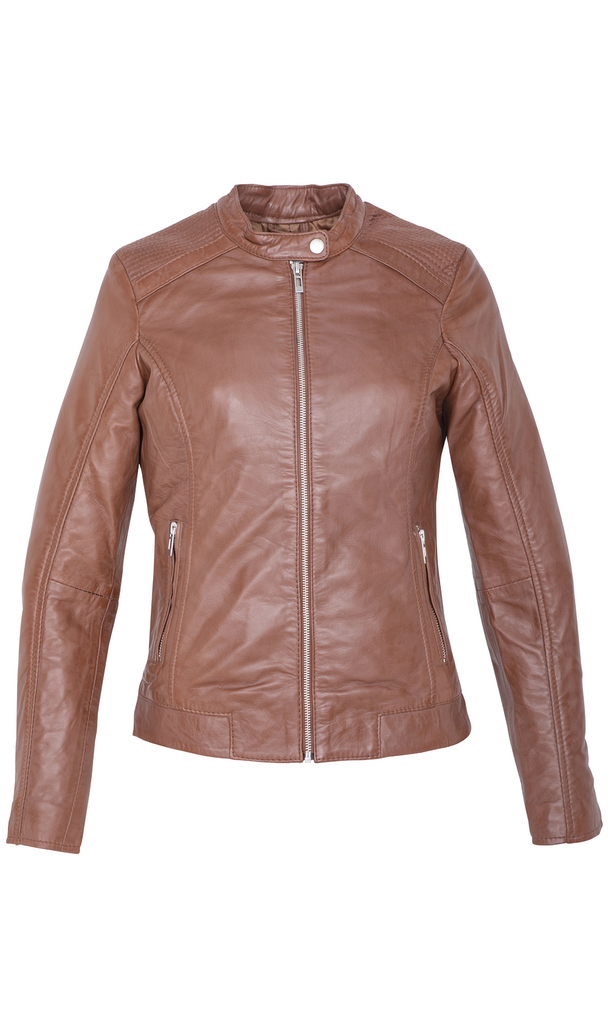 Lee Cooper Berthille Zipped Leather Jacket