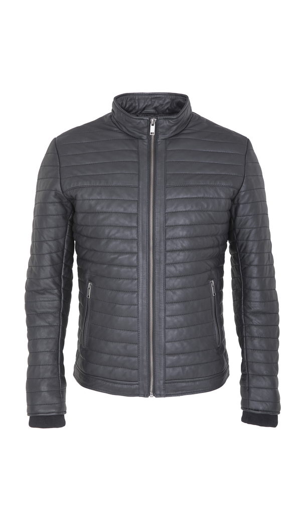 Lee Cooper Quilted Leather Jacket Bertrand