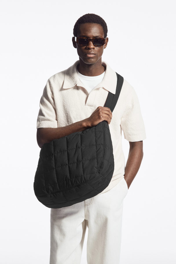 COS Quilted Messenger - Ripstop Black