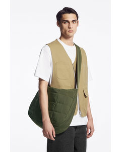 Quilted Messenger - Ripstop Khaki