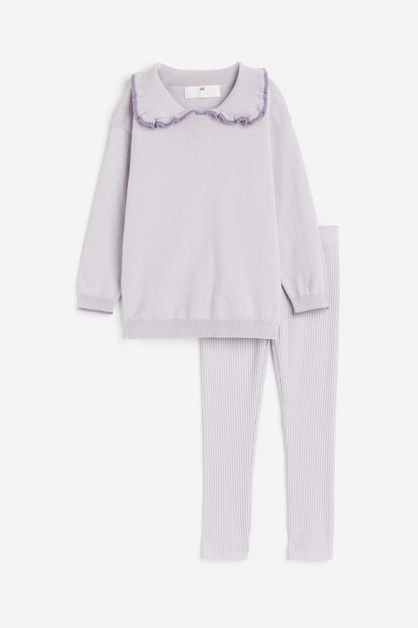 H&M 2-piece Knitted Set Lilac