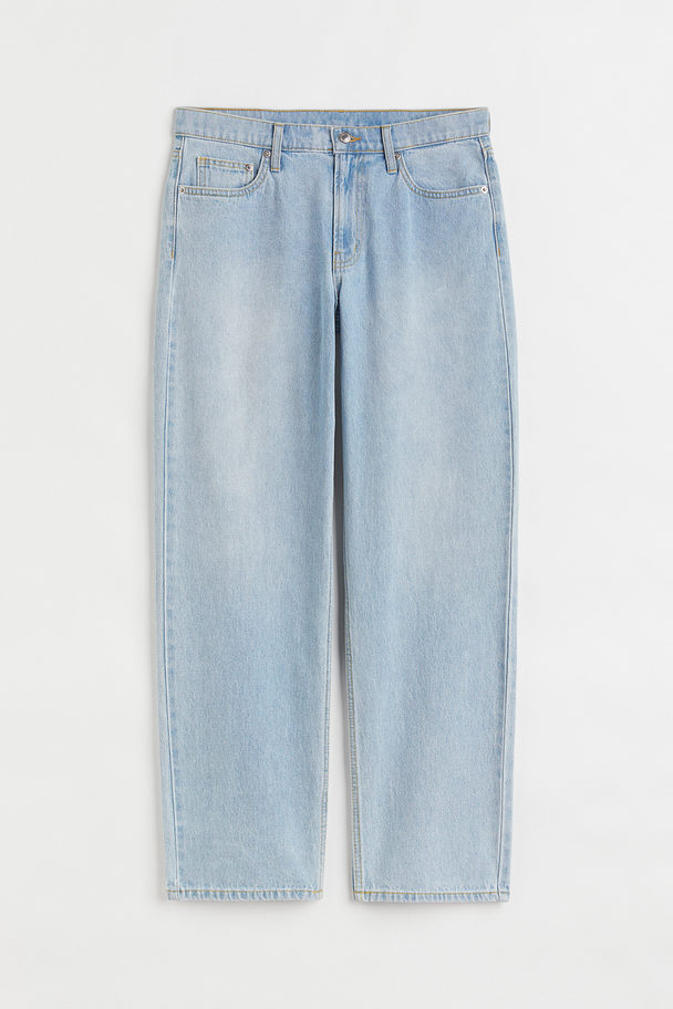 H&M 90s Baggy Low Jeans Light Denim Blue