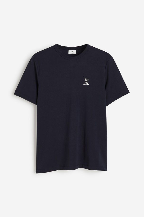 H&M Coolmax® Regular Fit T-shirt Navy Blue/france