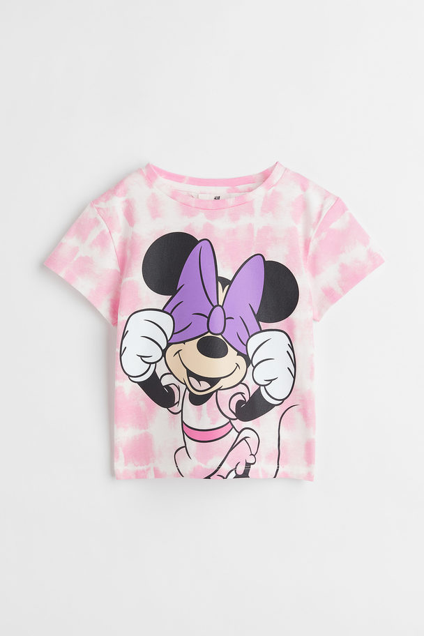 H&M Motif-front Top Pink/minnie Mouse