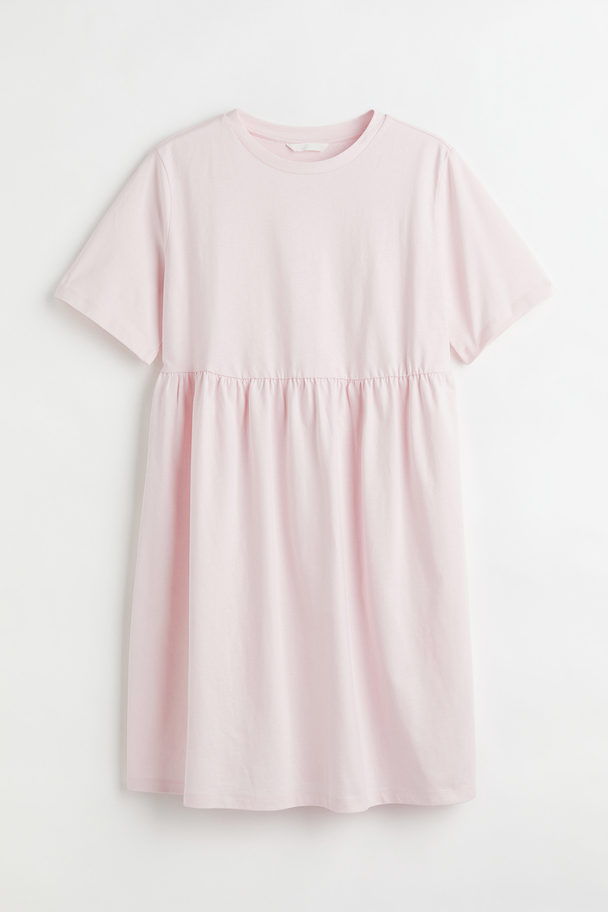 H&M H&m+ Cotton Jersey Dress Light Pink
