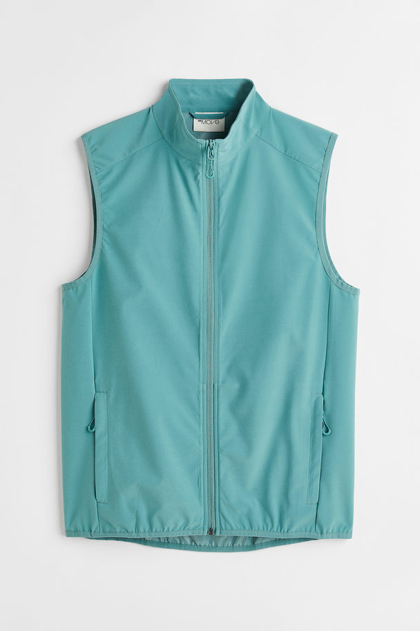 H&M Water-repellent Running Vest Turquoise