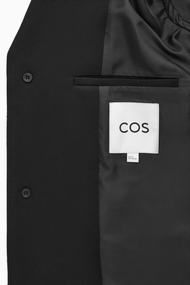 COS Regular-fit Twill Coat Black