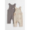 2-pack Cotton Dungarees Dark Grey/lions