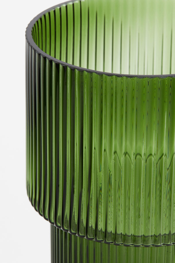 H&M HOME Stor Vase I Glass Mørk Grønn