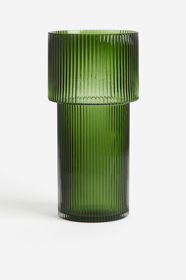 H&M HOME Large Glass Vase Dark Green