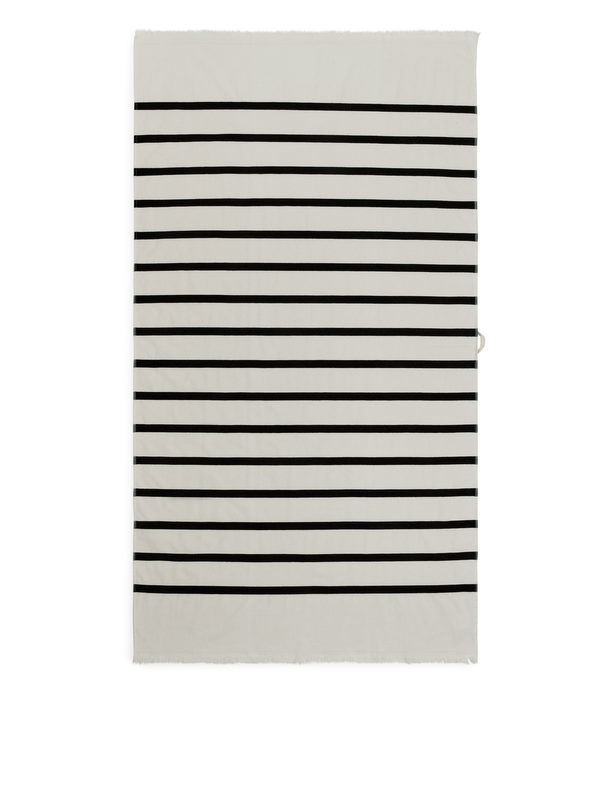 ARKET Badehåndkle 100 X 180 Cm Off White/mørkegrå