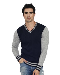 Bi-color V-neck Sweater
