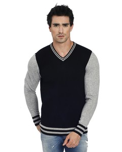 Bi-color V-neck Sweater